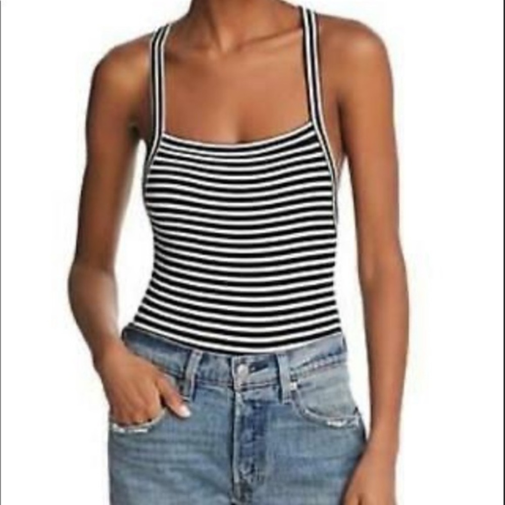 Black & White Striped Bodysuit